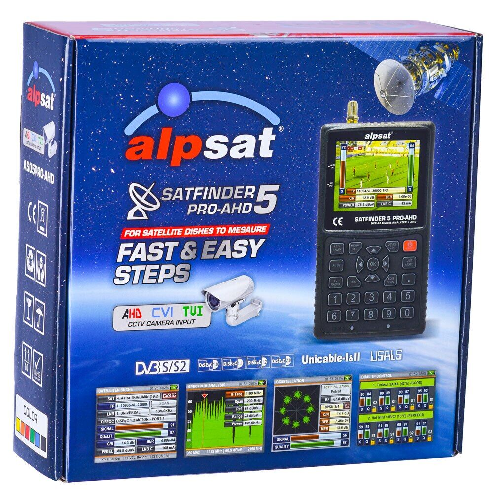 ALPSAT SATFINDER 5 PRO UYDU BULUCU + KAMERA AYAR CİHAZI