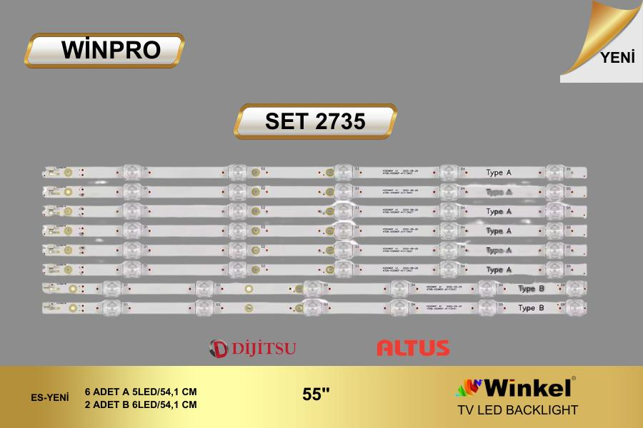 TV LED BAR 2735 TAKIM 8 Lİ-55DS8800-AL55B860-K550WDF-K55WDF- WİNKEL