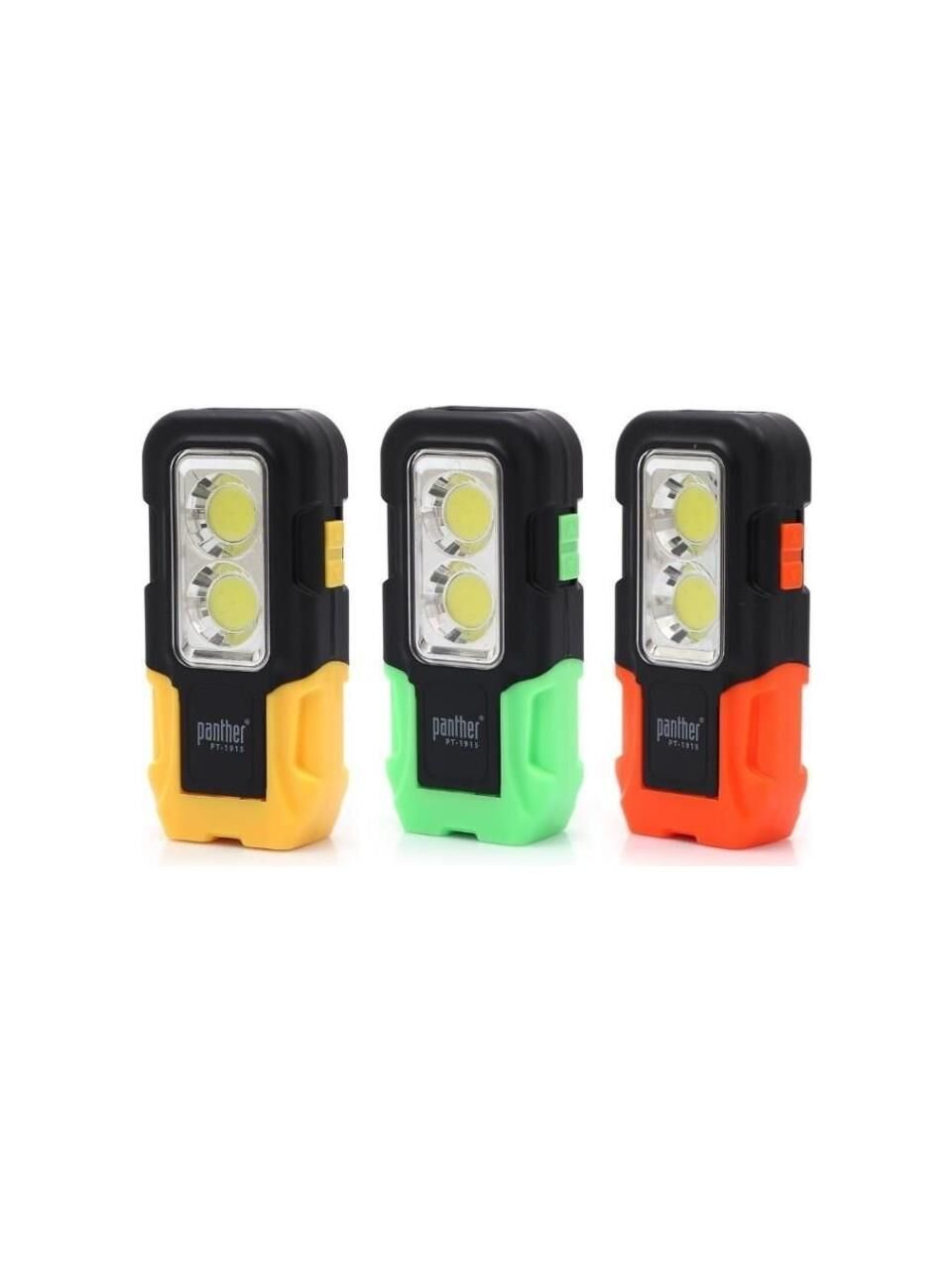 PANTHER PT-1915 2X5W COB LED EL MIKNATISLI PİLLİ EL FENERİ 3 ADET AAA İNCE PİL İLE ÇALIŞIR