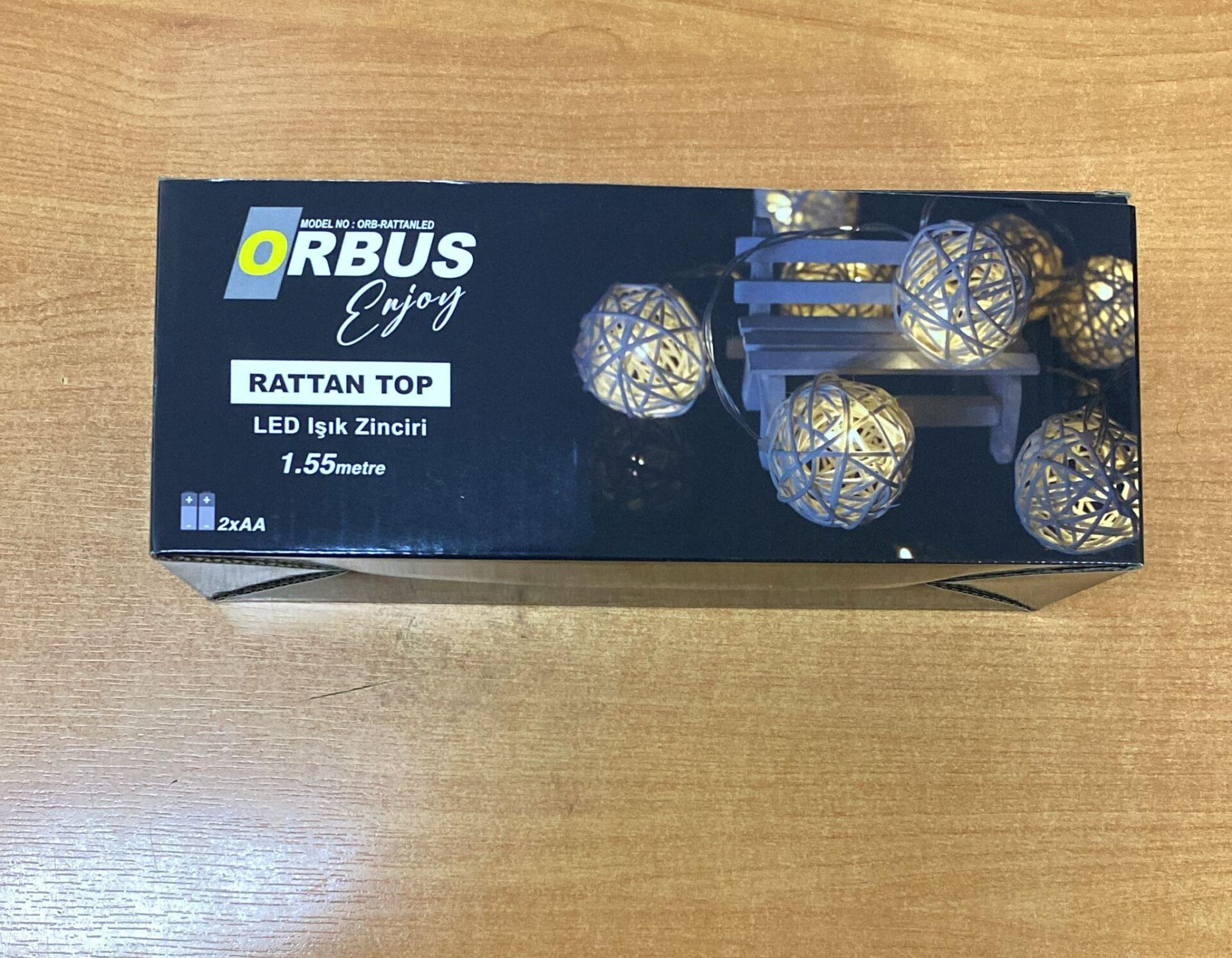 ORBUS 1.5MT RATTAN TOP PİLLİ YILBAŞI SÜSÜ