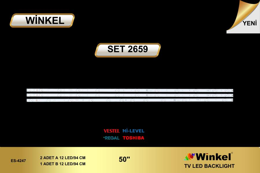 TV LED BAR 2659 TAKIM 3 LÜ-50U9500-.50UD8200-50SBU71550UL3A63DTA- WİNKEL