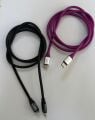 USB RENKLİ KABLO 1 MT METAL UÇ TYPE-C/-TYPE-C -- TYPE-C/İPHONE