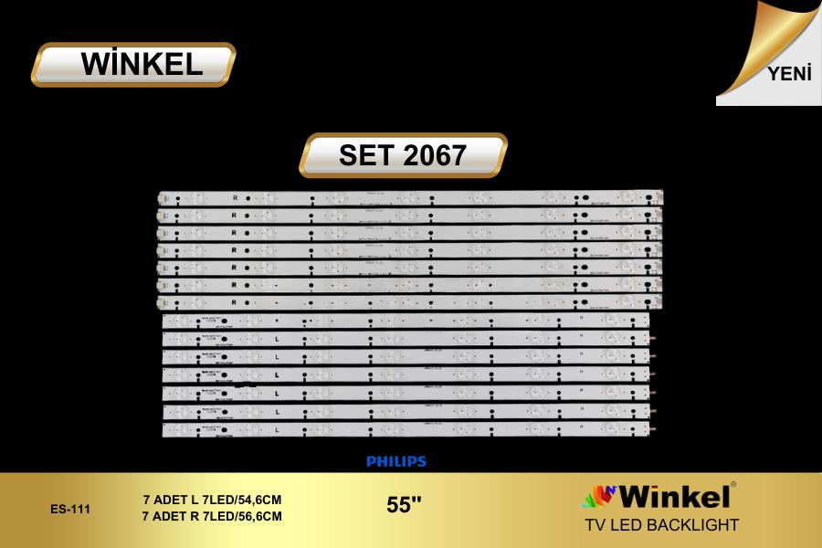 TV LED BAR 2067 TAKIM 7 Lİ-55PFF5701-LB550272-55PUS6501-55PUS6561-55PUS6551-WİNKEL