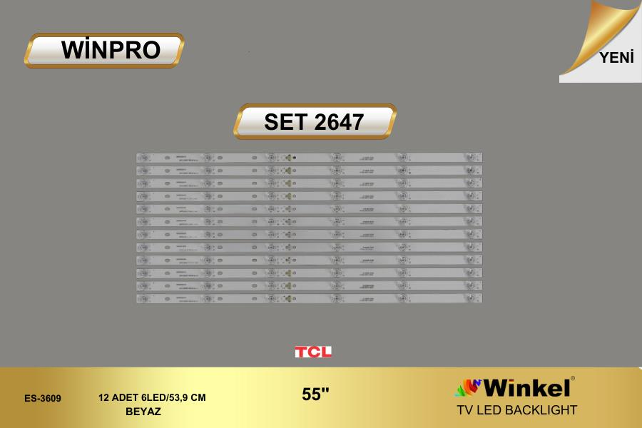 TV LED BAR 2647 TAKIM 12 Lİ- 55C715-LX20200106-ES 3609- WİNKEL