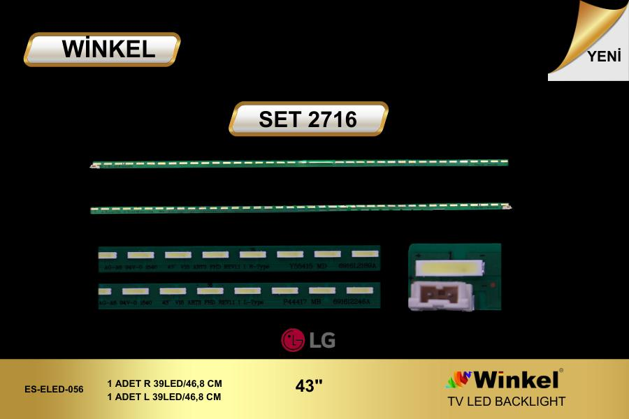 TV LED BAR 2716 TAKIM 2 Lİ-LG 43 V15 ART3 FHD R L 43LX540S, 6916L2189A ,6916L2188A-WİNKEL