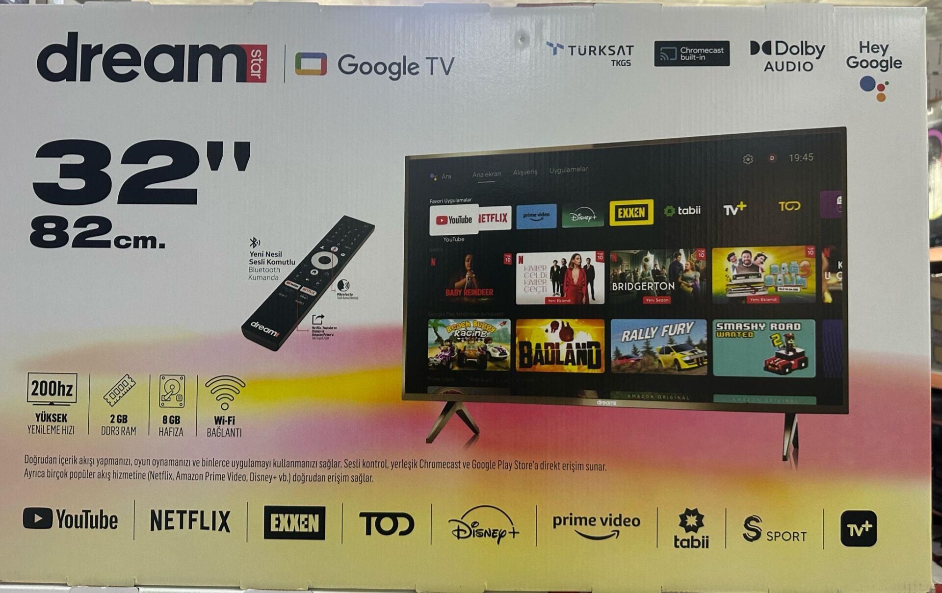 DREAMSTAR 32'' 82CM SMART GOOGLE TV UYDULU LED TV