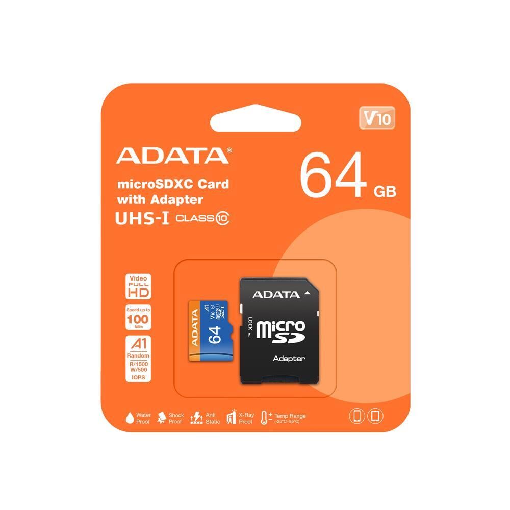 Adata 64GB Premier microSDHC Card with Adapter UHS-I Class10 V10 Hafıza Kartı