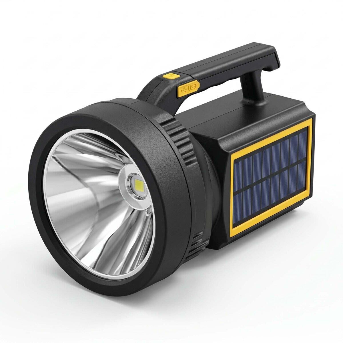PANTHER PT-6216 USB ŞARJLI SOLAR EL FENERİ 15 W 3500 LÜMEN 4X18650 PİLLİ