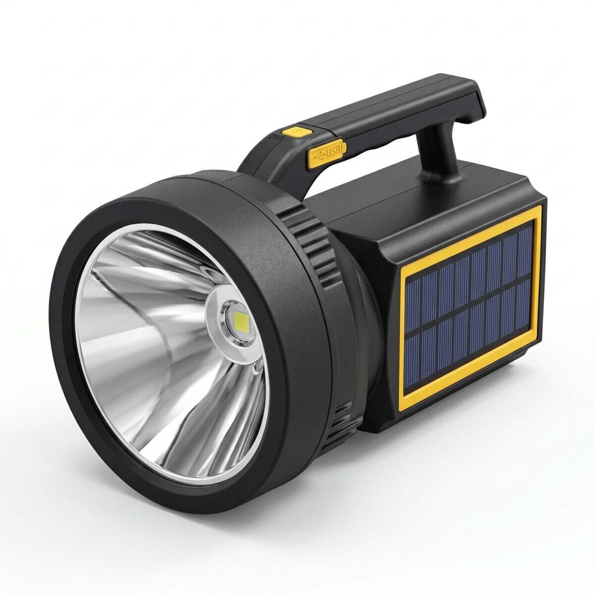 PANTHER PT-6216 USB ŞARJLI SOLAR EL FENERİ 15 W 3500 LÜMEN 4X18650 PİLLİ