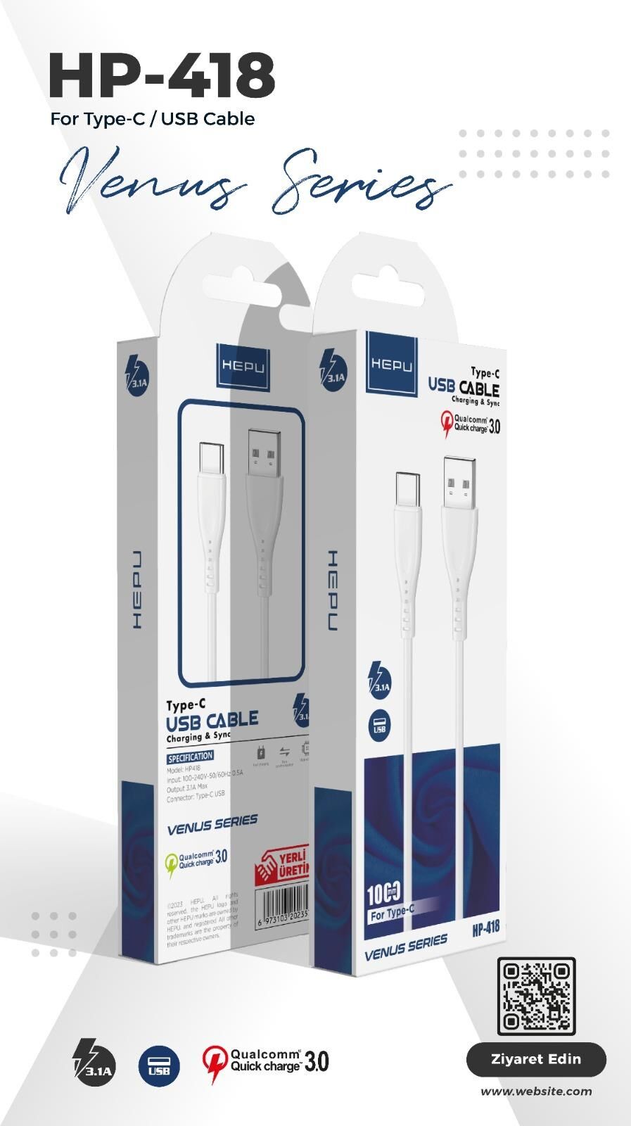 HEPU HP-418 1MT TYPE-C KABLO