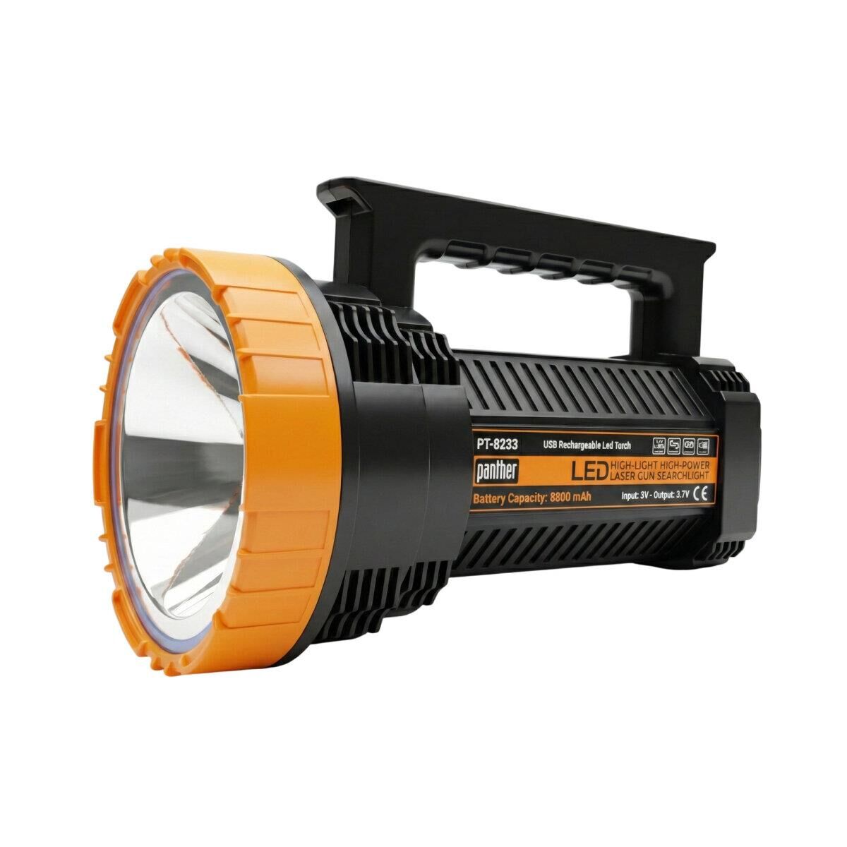 PANTHER PT-8233 USB ŞARJLI AVCI EL FENERİ 6000 LÜMEN 30 WATT YANMA SÜRESİ 8 SAAT
