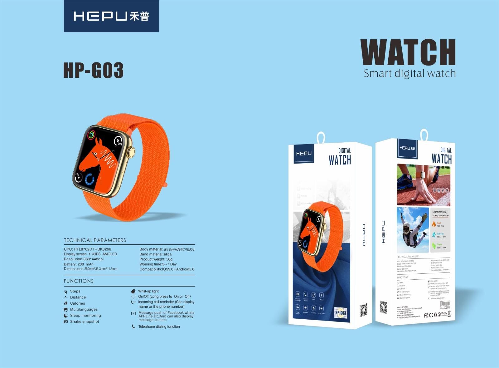 HEPU HP-G03 AKILLI KOL SAATİ