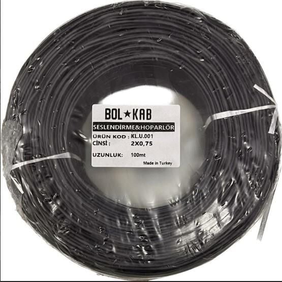 BOLKAB 2X0.75 CCA SİYAH KODLU KORDON KABLO 1 MT FİYATIDIR