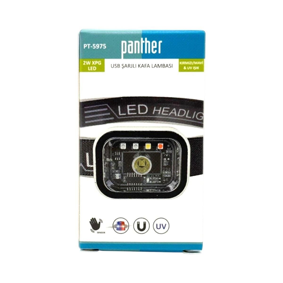 PANTHER PT-5975 USB ŞARJLI 600 LÜMEN SENSÖRLÜ KAFA LAMBASI