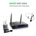 KÖNİG K-311 UHF 1 YAKA TELSİZ KABLOSUZ  MİKROFON