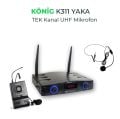 KÖNİG K-311 UHF 1 YAKA TELSİZ KABLOSUZ  MİKROFON
