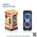 HEPU HP-908 2X8'' KABLOSUZ 2 EL MİKROFON BLUETOOTH USB ŞARJLI RGB IŞIKLI MÜZİK KUTUSU