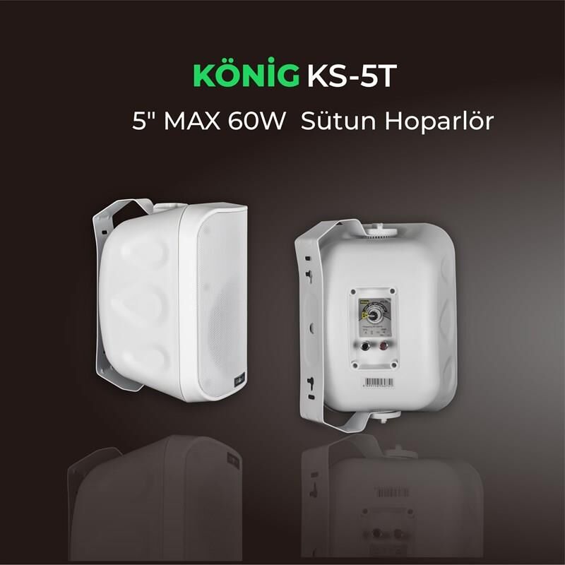 KÖNİG KS-5T TRAFOLU BEYAZ HOPARLÖR   2 Lİ TAKIM
