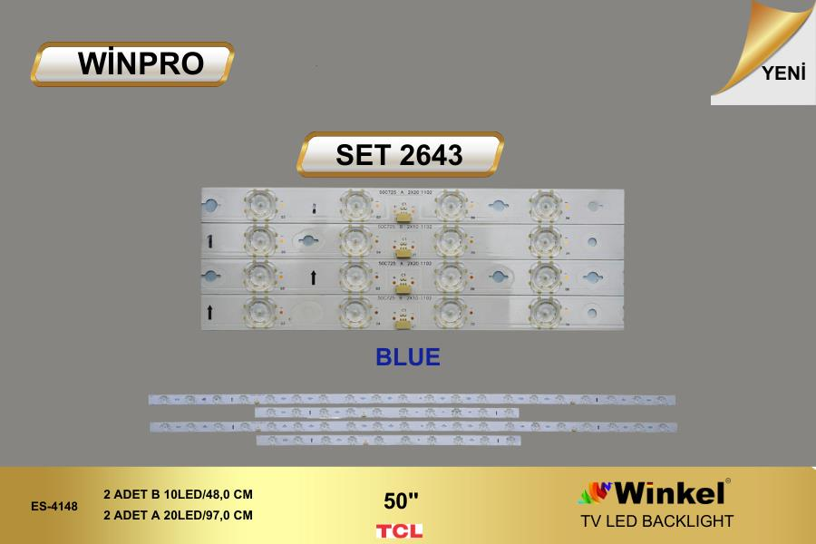 TV LED BAR 2643 TAKIM 4 LÜ-50C725- LVU500NDEL- ES-4148- WİNKEL
