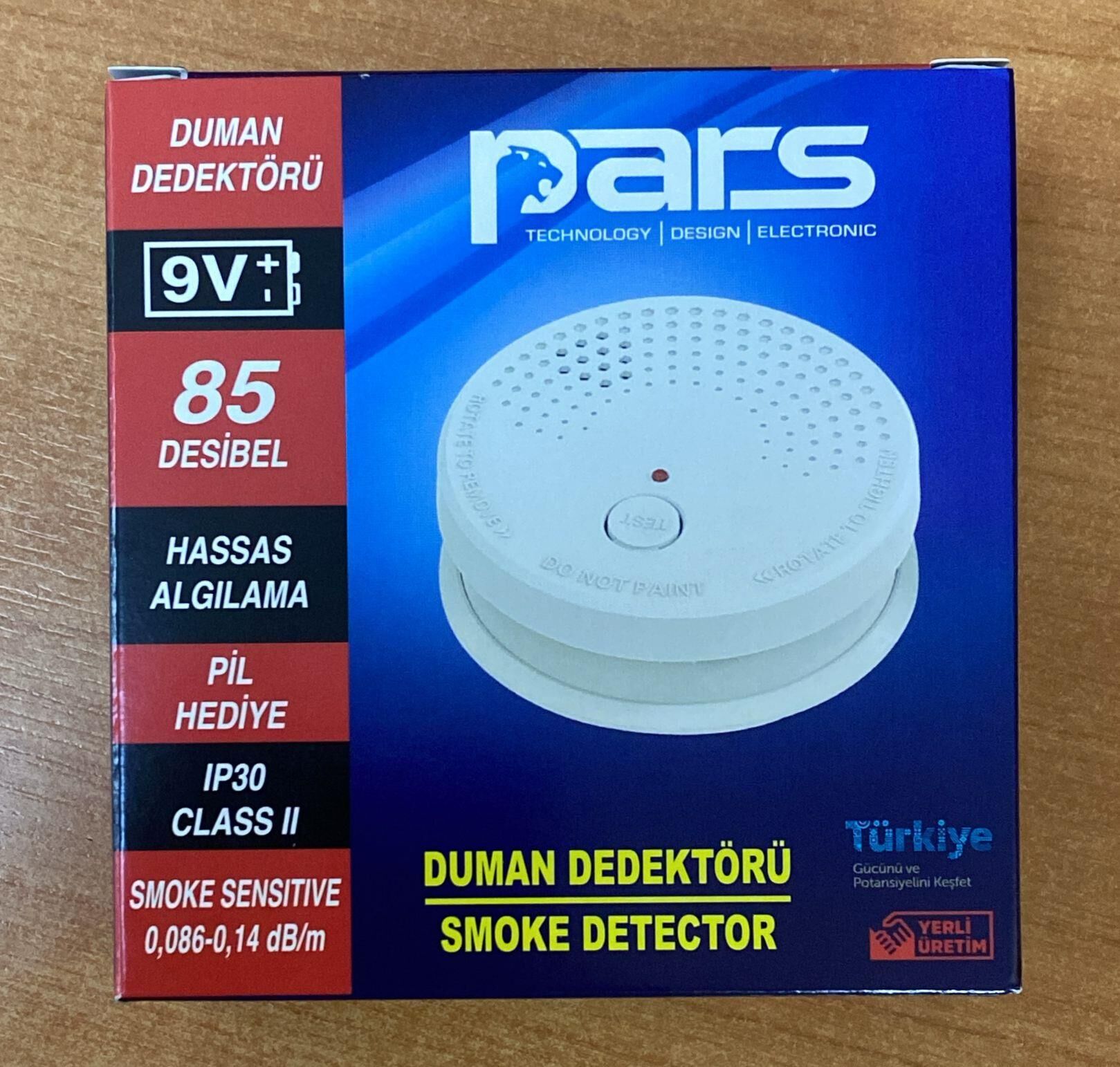 PARS PİLLİ DUMAN DEDEKTÖRÜ 85DB 9 VOLT PİL DAHİL