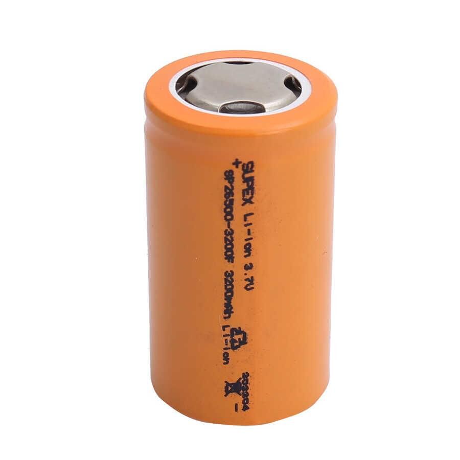 26500-3200MA 3.7 VOLT  DÜZ KAFA PİL SUPEX