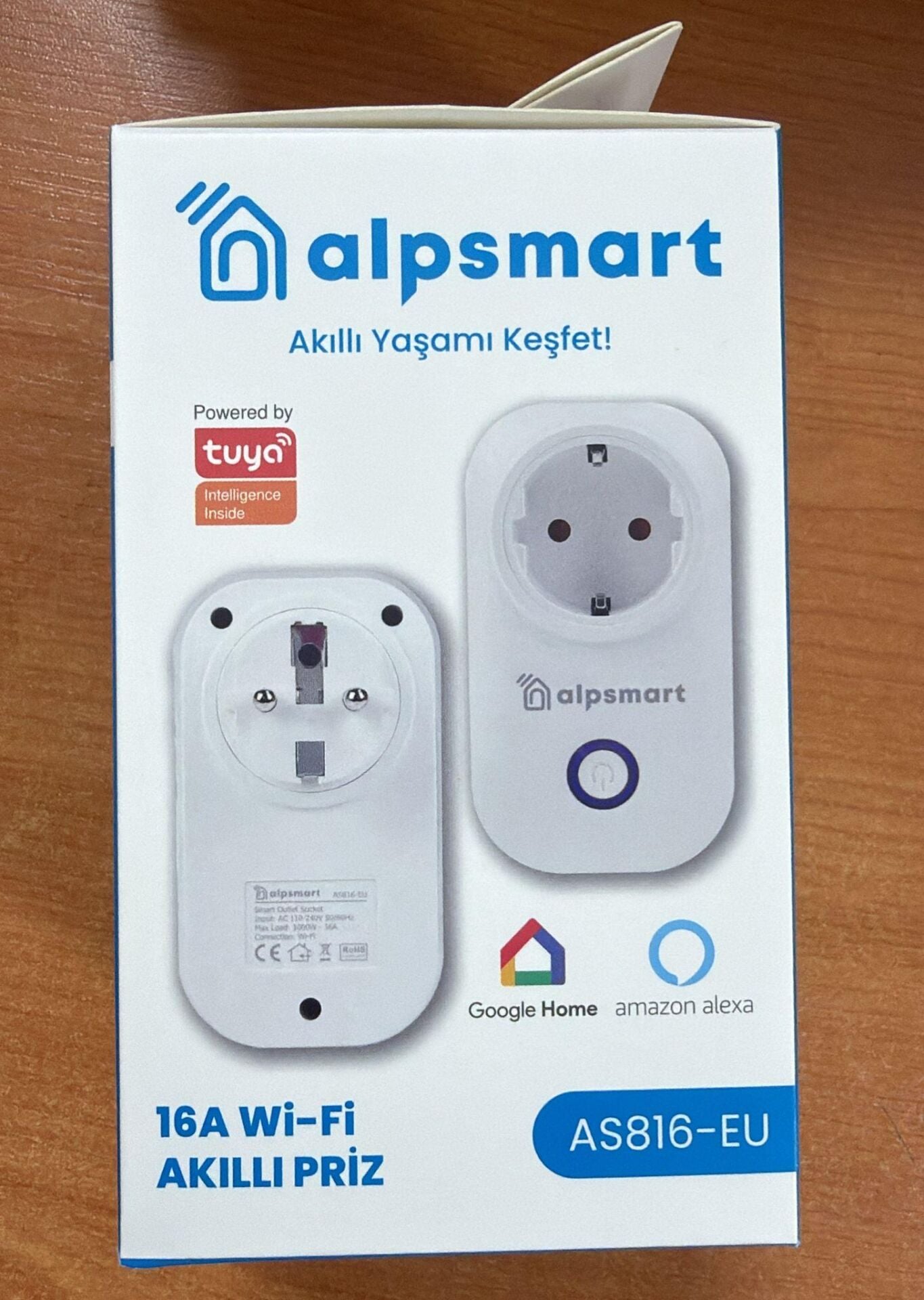 ALPSMART AS816-EU WİFİ AKILLI PRİZ TUYA 16 AMPER