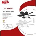 YCL YL-520 36 WATT LED PERVANE VANTİLATÖR FAN AMPUL E27 3 RENKLİ BEYAZ KASA