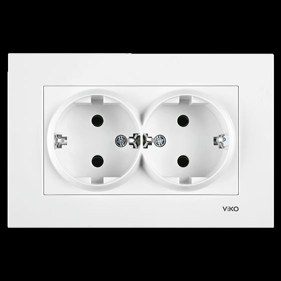 VİKO KARRE 2 Lİ TOPRAKLI PRİZ ÇERÇEVE DAHİL-90960056