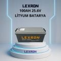25.6 VOLT 100 AMPER 6000 CYCLE LİFEPO4 EKRANLI LİTYUM AKÜ-LEXRON