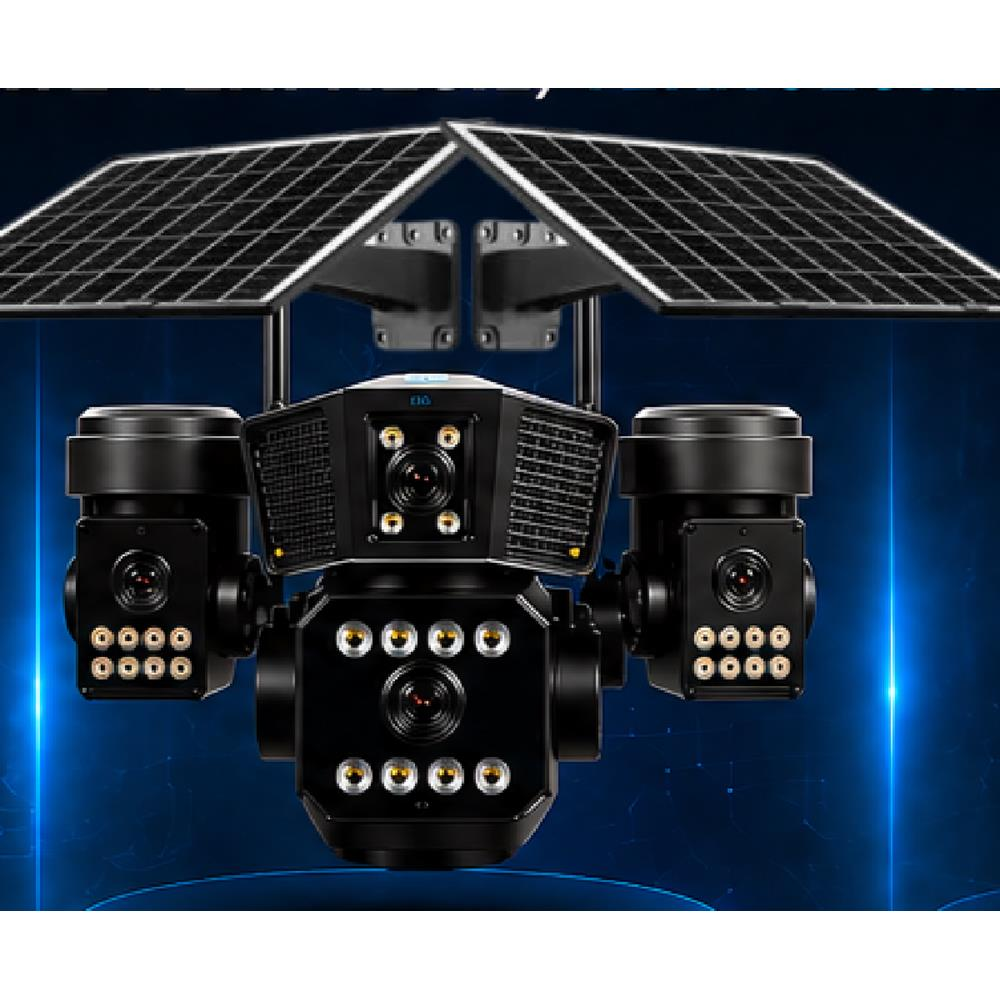 O-KAM OK-333 4 LENS ÇİFT PANEL 24SAAT ÇALIŞMA ÇAKARLI 4G SİM KARTLI IP KAMERA
