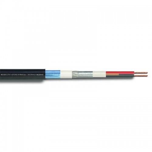 REÇBER CCTV 1+2 PE RG 59 Mini 2x0,50mm  DIŞ ORTAM POLIETILEN YER ALTI KAMERA KABLOSU