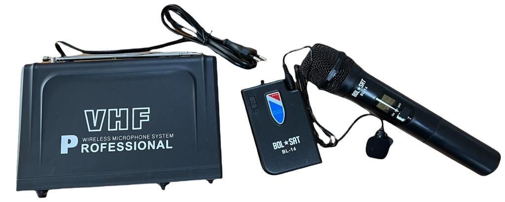 BOLSAT BL-14 VHF 1 EL 1 YAKA  KABLOSUZ MİKROFON TAKIMI