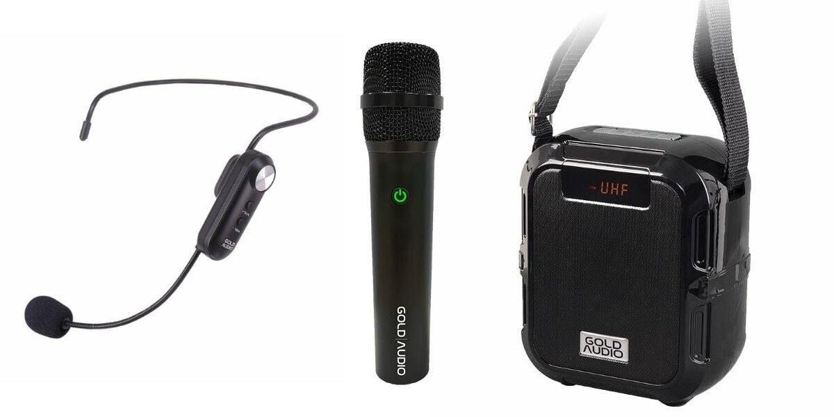 GOLD AUDIO GR13 REHBER ANFİSİ 1 EL+1 KAFA ŞARJLI BLUETOOTH KABLOSUZ