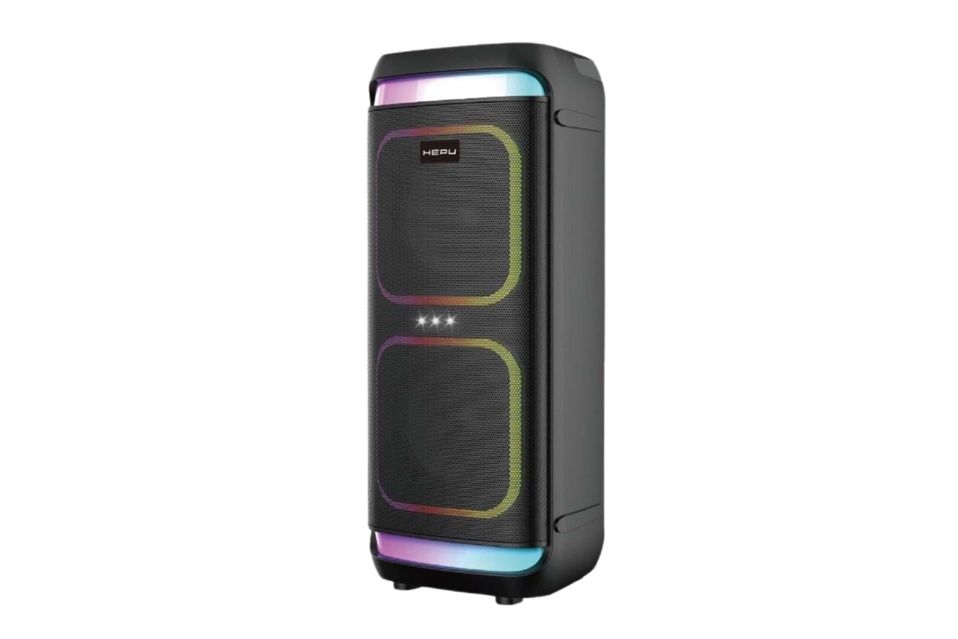HEPU HP-986 2X8'' KABLOSUZ 1 EL MİKROFON BLUETOOTH USB ŞARJLI RGB IŞIKLI MÜZİK KUTUSU