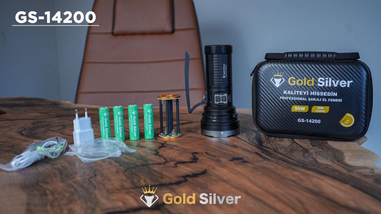 GOLDSILVER GS-14200 50 WATT 5000 LÜMEN ŞARJLI EL FENERİ