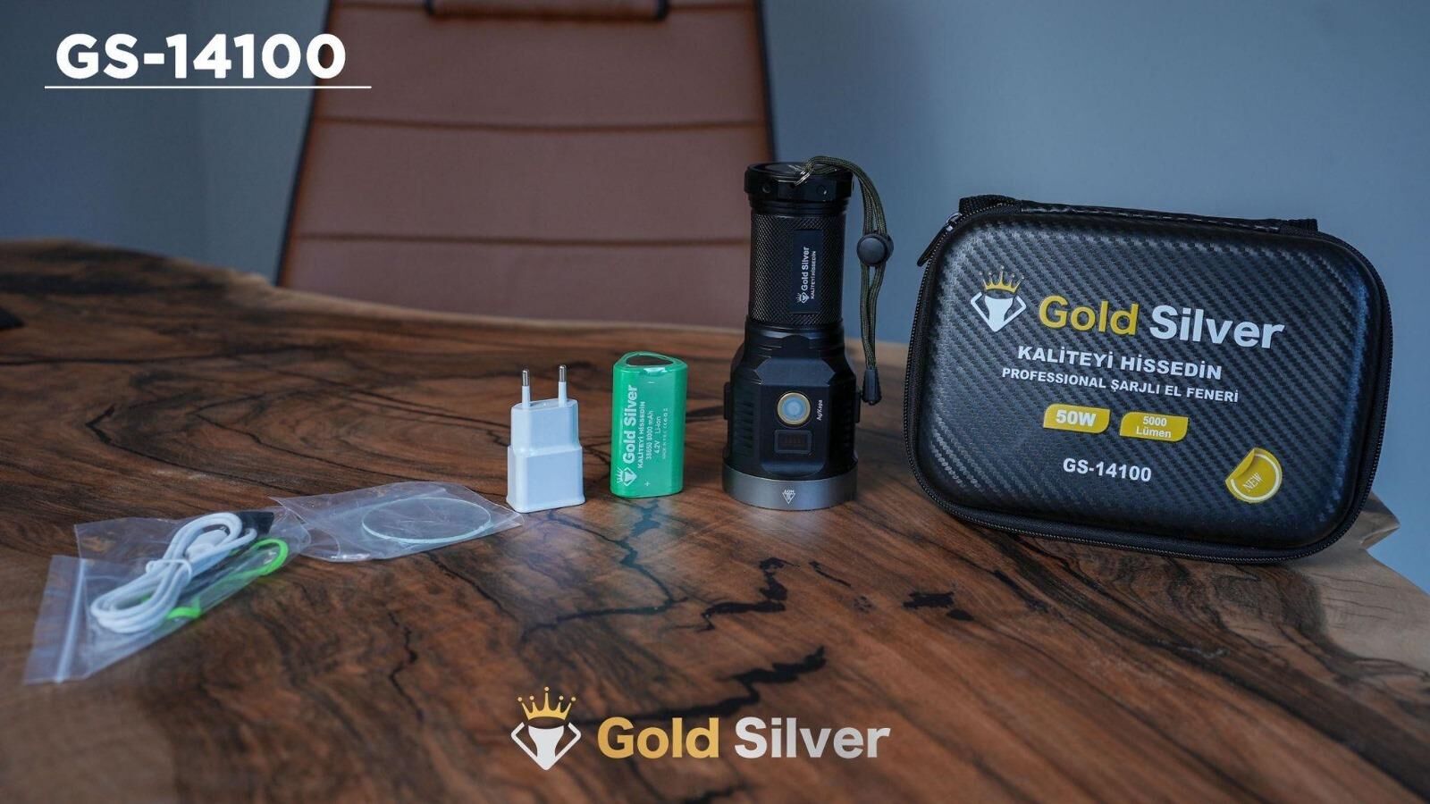 GOLDSILVER GS-14100 50 WATT 5000 LÜMEN ŞARJLI EL FENERİ