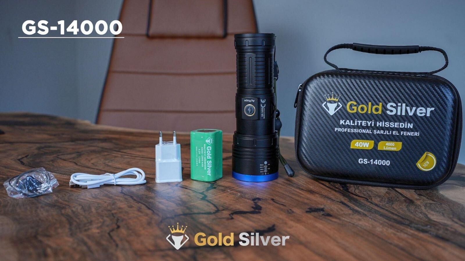 GOLDSILVER GS-14000 40 WATT 4000 LÜMEN ŞARJLI EL FENERİ