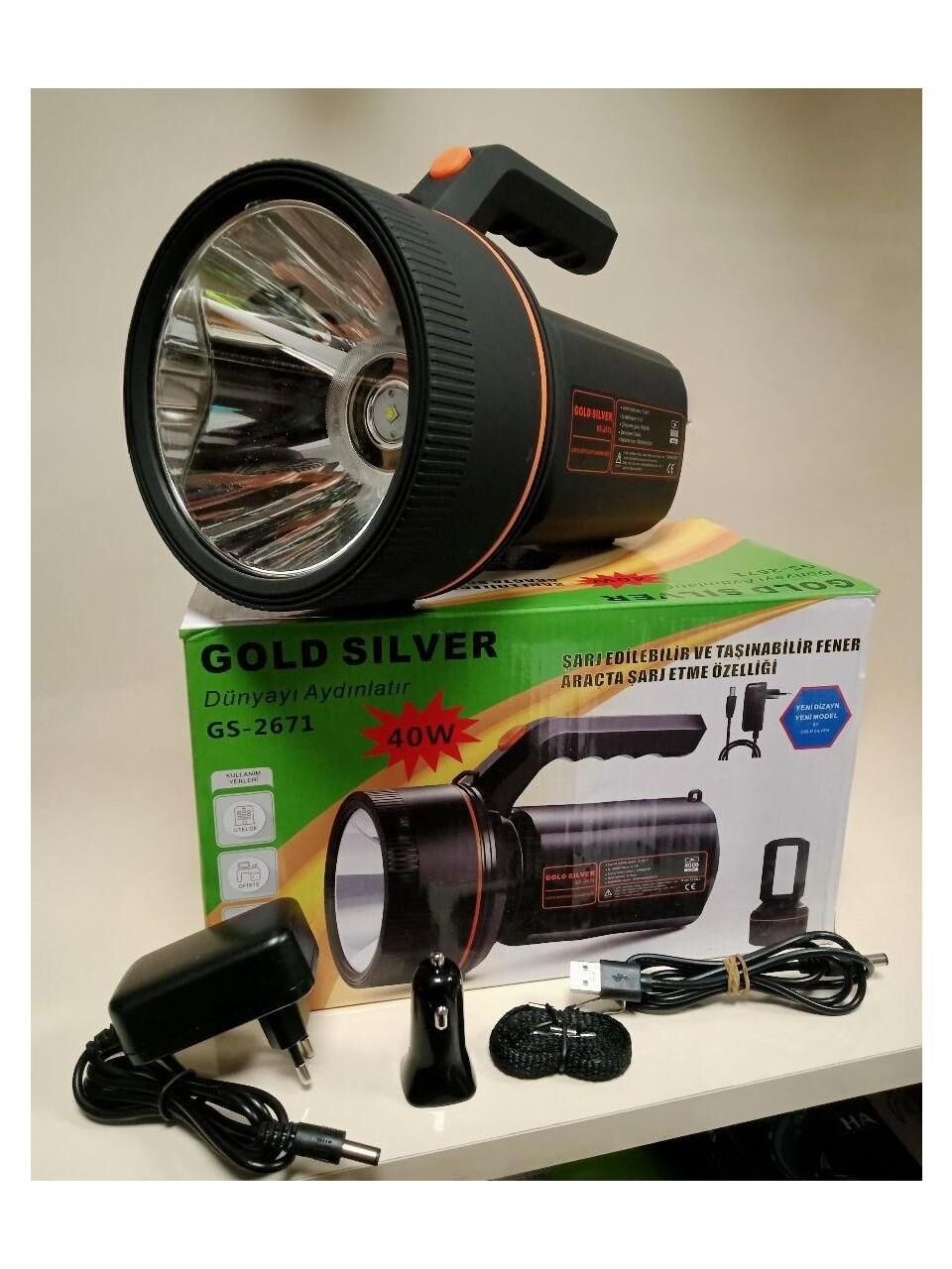 GOLDSILVER GS-2671 ŞARJLI PROJEKTÖR 40 WATT