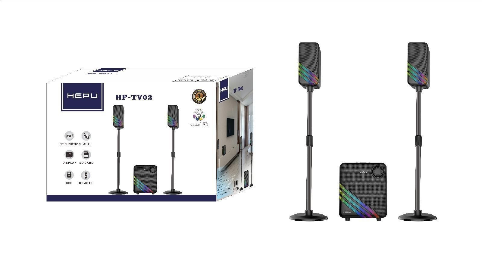 HEPU HP-TV02 2+1 TV SİNEMA SİSTEMİ BLUETOOTH USB AUX