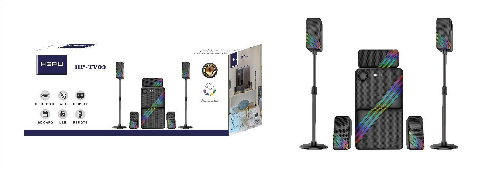 HEPU HP-TV03 5+1 TV SİNEMA SİSTEMİ BLUETOOTH USB AUX