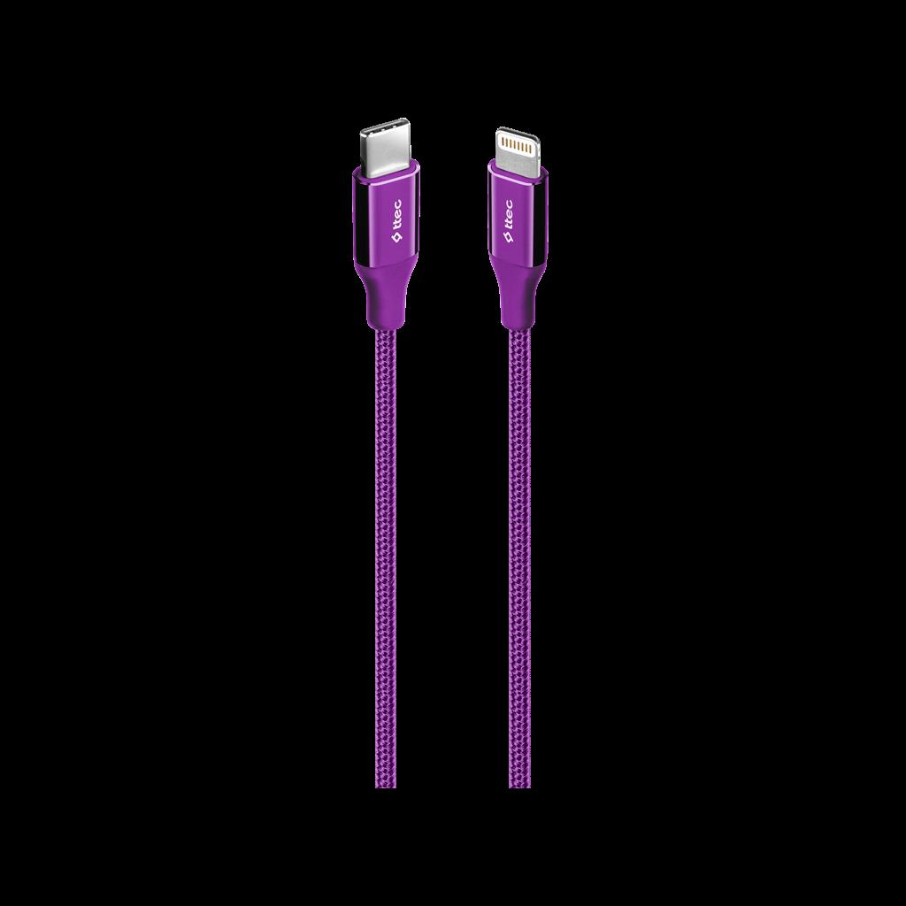 TTec 2DK41MR AlumiCable USB-C - Lightning Hızlı Şarj Kablosu 150cm Mor
