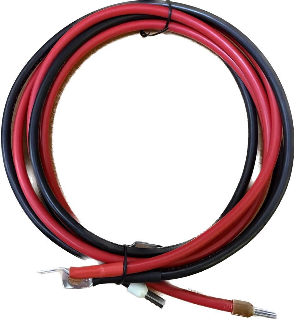 AKÜ İLE İNVERTER ARASI BAĞLANTI KABLOSU TAKIM NYAF 10 LUK 2 Lİ SET KIRMIZI+SİYAH 1.5 MT