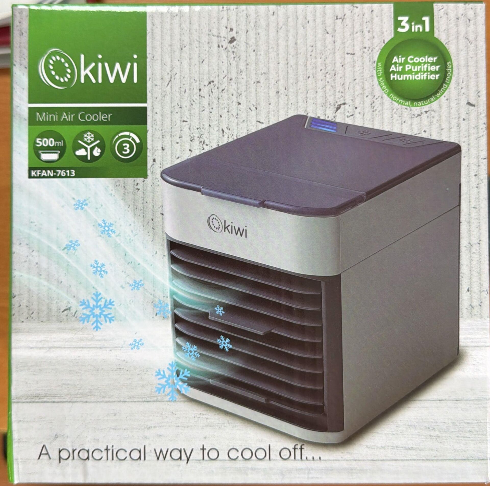 KİWİ KFAN-7613 BUHARLI MASAÜSTÜ VANTİLATÖR + SOĞUTUCU + HAVA TEMİZLEYİCİ