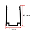 NEON LED KANALI ALİMİNYUM-GENİŞ TİP DIŞTAN DIŞA 11x15-1 BOY 3 mt  FİYATIDIR