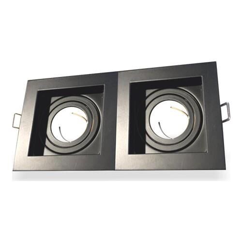 HELİOS HS 2205 İKİLİ KARE 6 WATT PANELE UYGUN DEKORATİF BOŞ KASA SİYAH