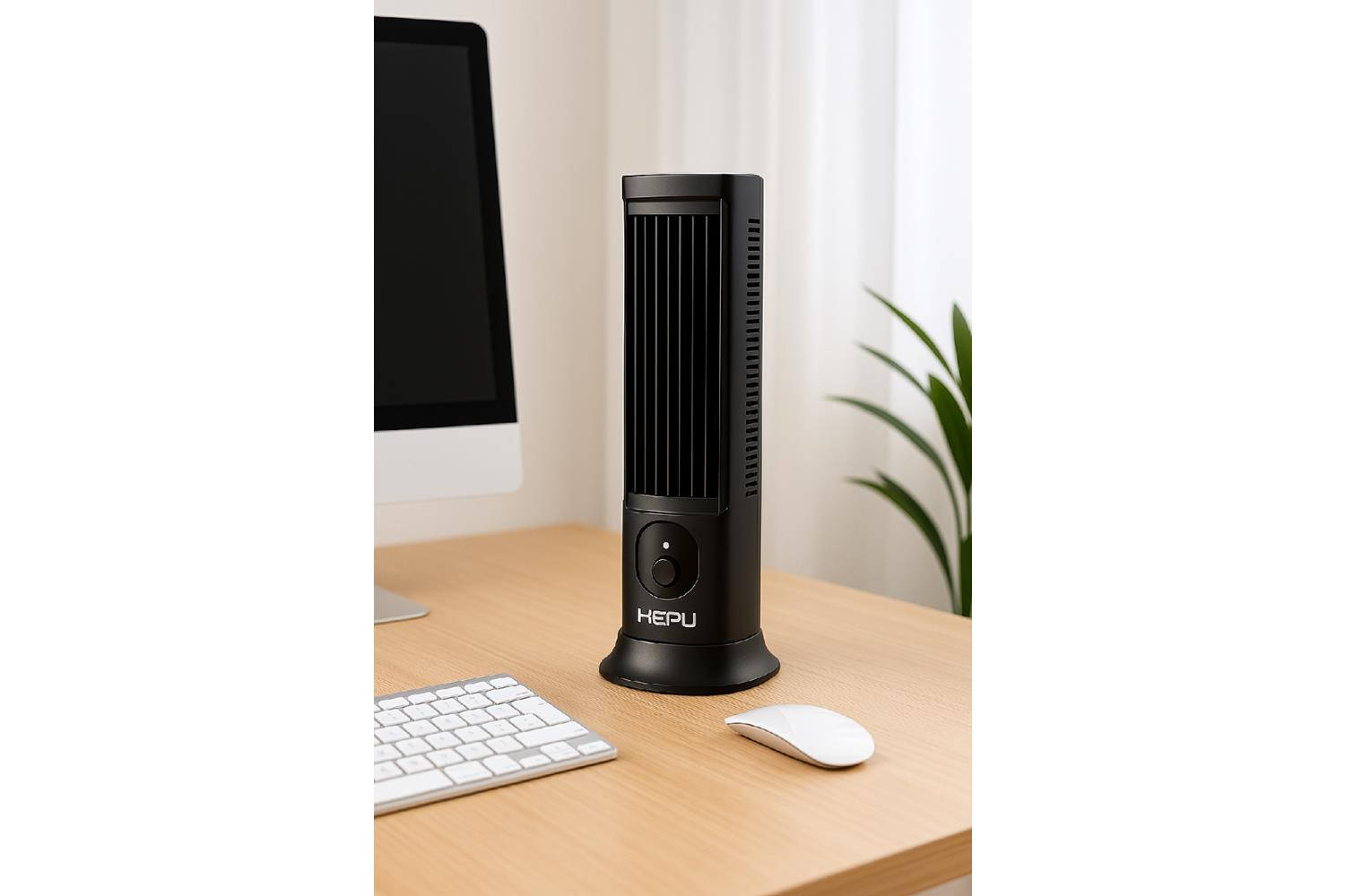 HEPU HP-F21 USB Şarjlı Sessiz Kule Tipi Masaüstü Mini Fan – 3 Kademeli