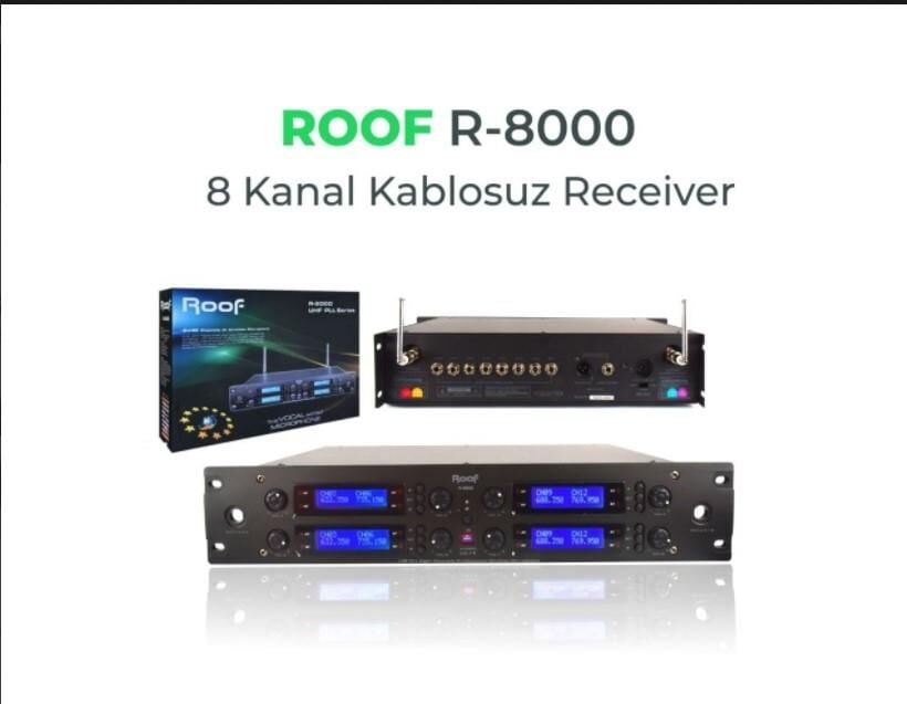 ROOF R-8000 UHF 8 KANAL KABLOSUZ RECEİVER
