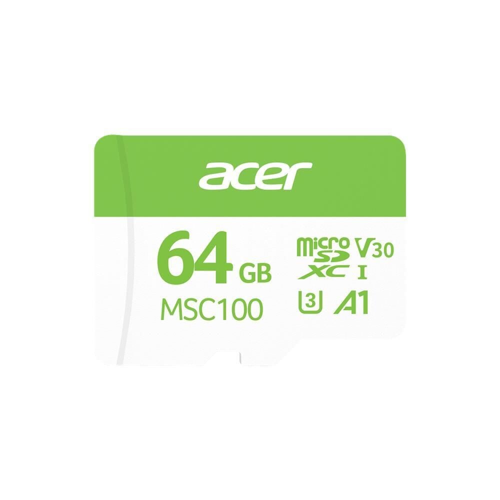 Acer MSC100 64GB microSD Hafıza Kartı U3 V30 A1 Aksiyon Kamera & Güvenlik Kamerası Uyumlu