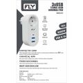 FLY-3400-01 Akım Korumalı.1 li Priz 2-Usba 1-C Soket 2.1A 10A 2500W