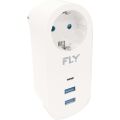 FLY-3400-01 Akım Korumalı.1 li Priz 2-Usba 1-C Soket 2.1A 10A 2500W